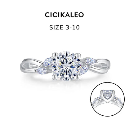CICIKALEO 1-2CT 81-Facet Cut Moissanite Ring for Women D VVS1 Lab-Created Hypoallergenic Wedding Engagement Anniversary Gift Fine Jewelry Formerly CICI GEMS #Summervibes