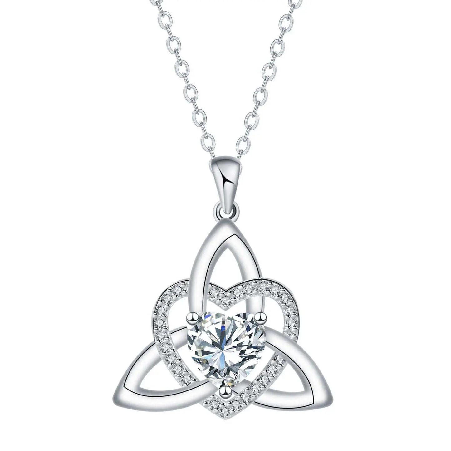 KISSFOO Witch Knot Heart Necklace for Women Celtic Symbol Protection Accessory