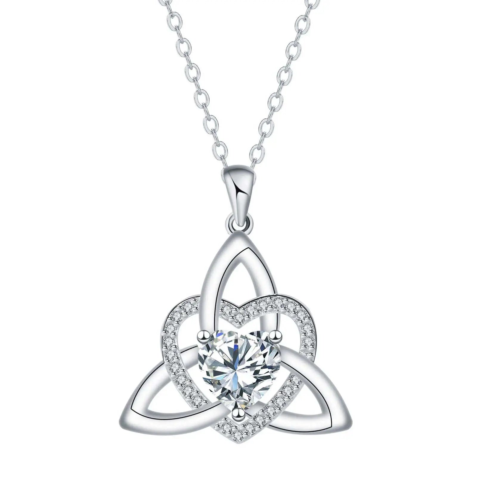 KISSFOO Witch Knot Heart Necklace for Women Celtic Symbol Protection Accessory