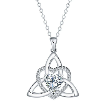 KISSFOO Witch Knot Heart Necklace for Women Celtic Symbol Protection Accessory