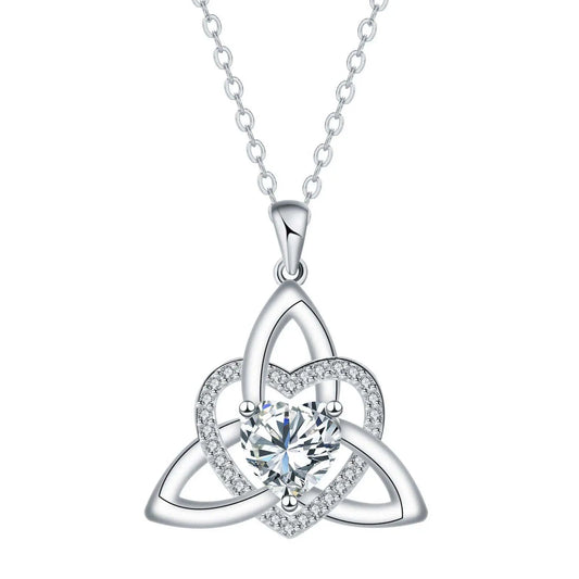 KISSFOO Witch Knot Heart Necklace for Women Celtic Symbol Protection Accessory