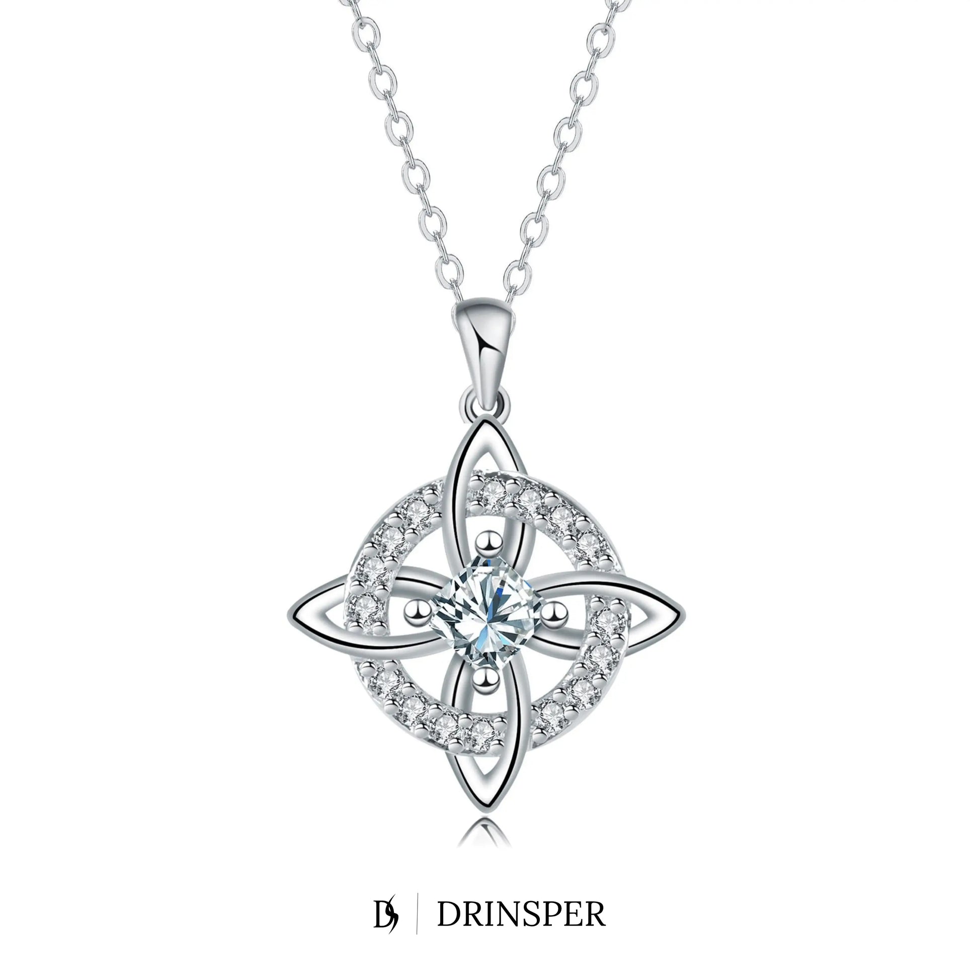 DRINSPER Witches Knot Cubic Zirconia Necklace Hecate Goddess of Witches with Celtic Knot Design Necklace Goddess Jewlery Collar De Amuleto De Proteción Pendientes Copper with Aritificial Gemstone Cubic Zirconia Fashion Jewelry Accessories Gift for Women