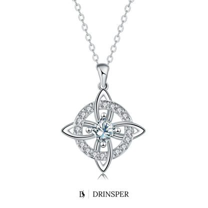 DRINSPER Witches Knot Cubic Zirconia Necklace Hecate Goddess of Witches with Celtic Knot Design Necklace Goddess Jewlery Collar De Amuleto De Proteción Pendientes Copper with Aritificial Gemstone Cubic Zirconia Fashion Jewelry Accessories Gift for Women