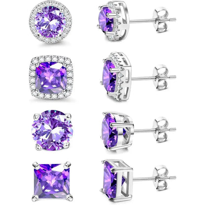 MILACOLATO Cubic Zirconia Stud Earrings Hypoallergenic 925 Sterling Silver Post Earrings Big Brilliant Stud Earrings for Women Men, Men'S Accessories, Gifts for Boyfriend