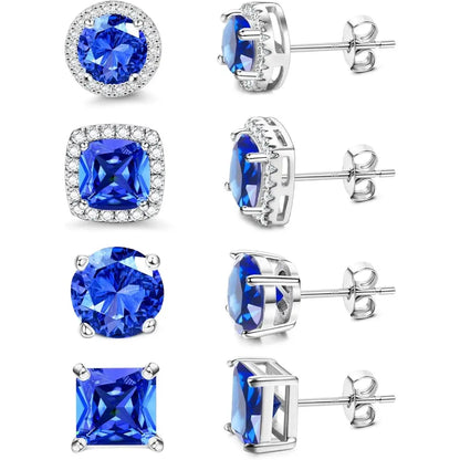 MILACOLATO Cubic Zirconia Stud Earrings Hypoallergenic 925 Sterling Silver Post Earrings Big Brilliant Stud Earrings for Women Men, Men'S Accessories, Gifts for Boyfriend