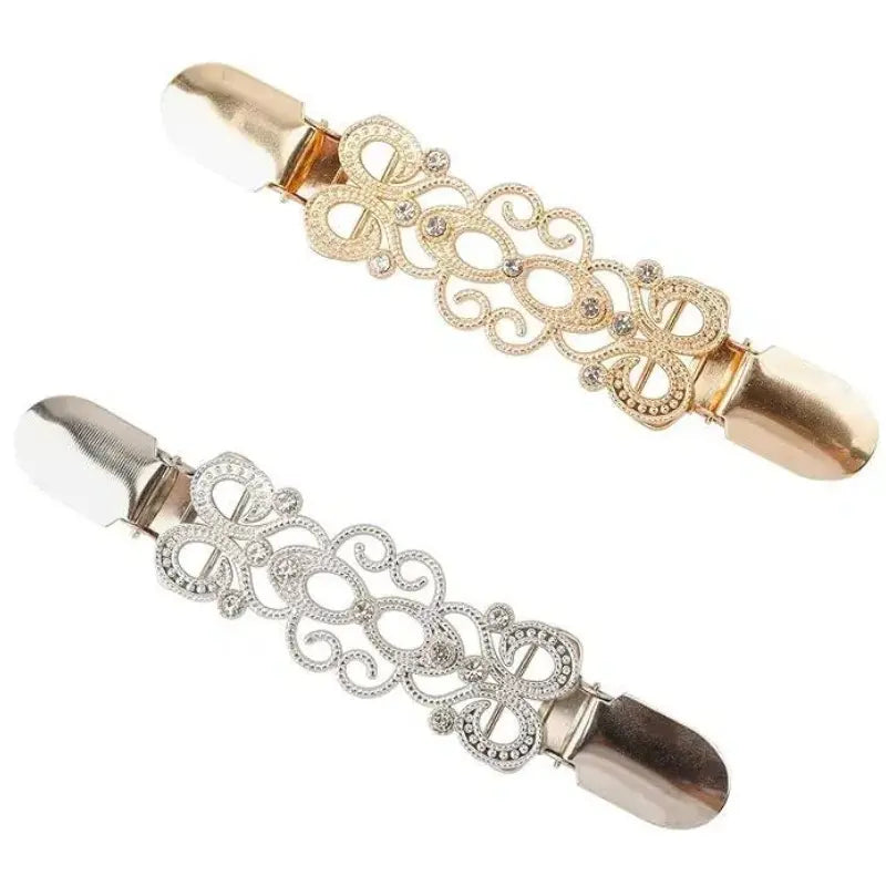 Vintage Sweater Shawl Clips Set 4 Count for Women Elegant Retro Cardigan Clips Durable Zinc Alloy for Wedding Party Crufty