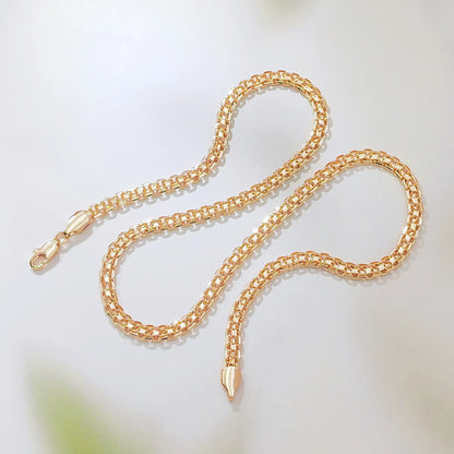 14K Gold Plated Byzantine Chain Necklace, Thick Braided Wheat Link Chain, Durable Shiny Gold Chain for Men Women, 23.62Inch Durable Shiny Gold Chain Lobster Clasp Jewelry