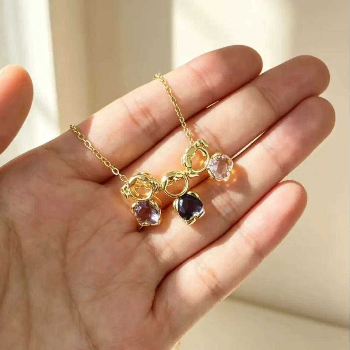 Summervibes 18K Mom & Kids Birthstone Detachable Necklace,A Mother’S Love, Always with You,Gift for Women